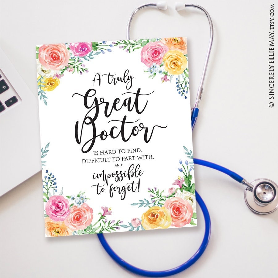 Thank You Doctor Appreciation Gifts - Great Doctor Quote Printable Wall Art  - YOU PRINT Unlimited Copies for Your Team of Best Doctors 40121 - Etsy, image size:900x900