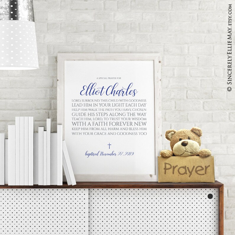 Christening Gift Boy Personalized Baptism Prayer YOU PRINT Etsy Australia