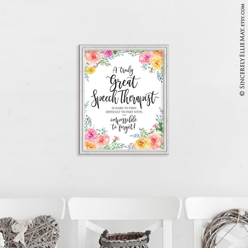 Speech Therapy Gifts Wall Art Appreciation for Speech Etsy Australia