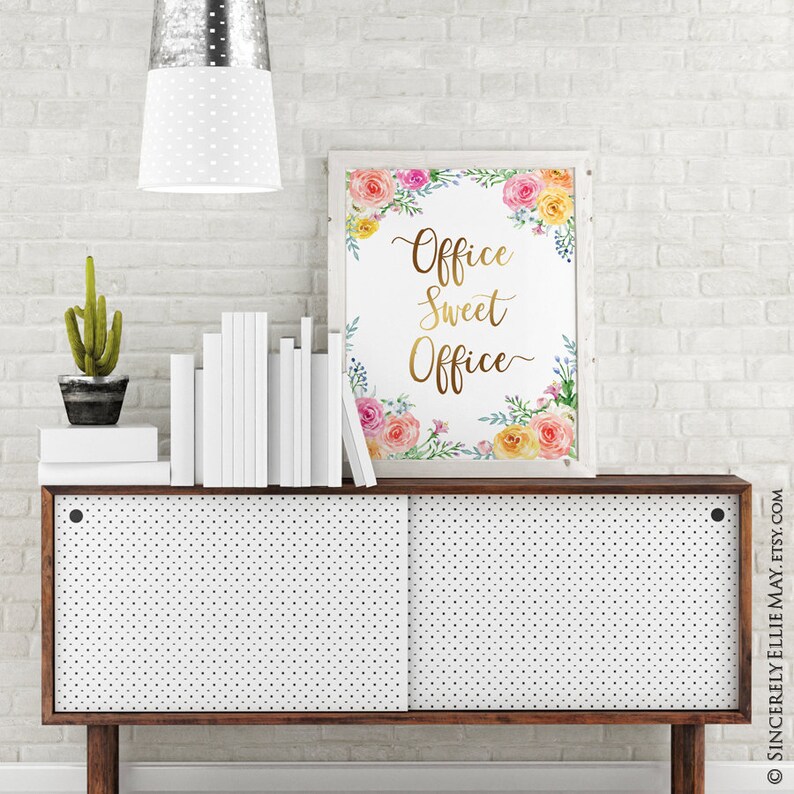 Gold Office Decor, Office Sweet Office Quote YOU PRINT Poster Sign, Gifts for Working Moms, Entrepreneurs or Hang in Home Office 40257 image 6