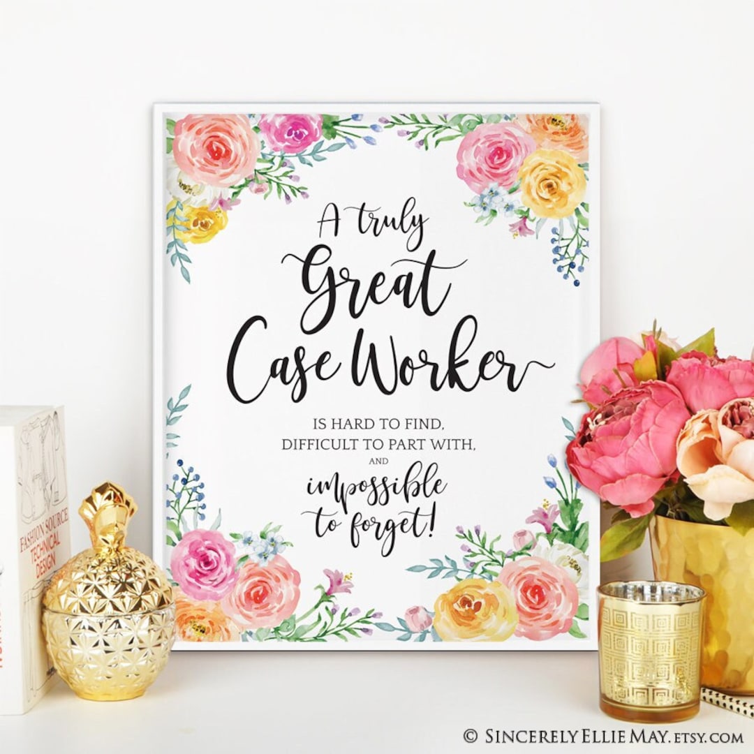 Case Worker Gift Wall Art, Office Appreciation Printable Gifts Perfect ...