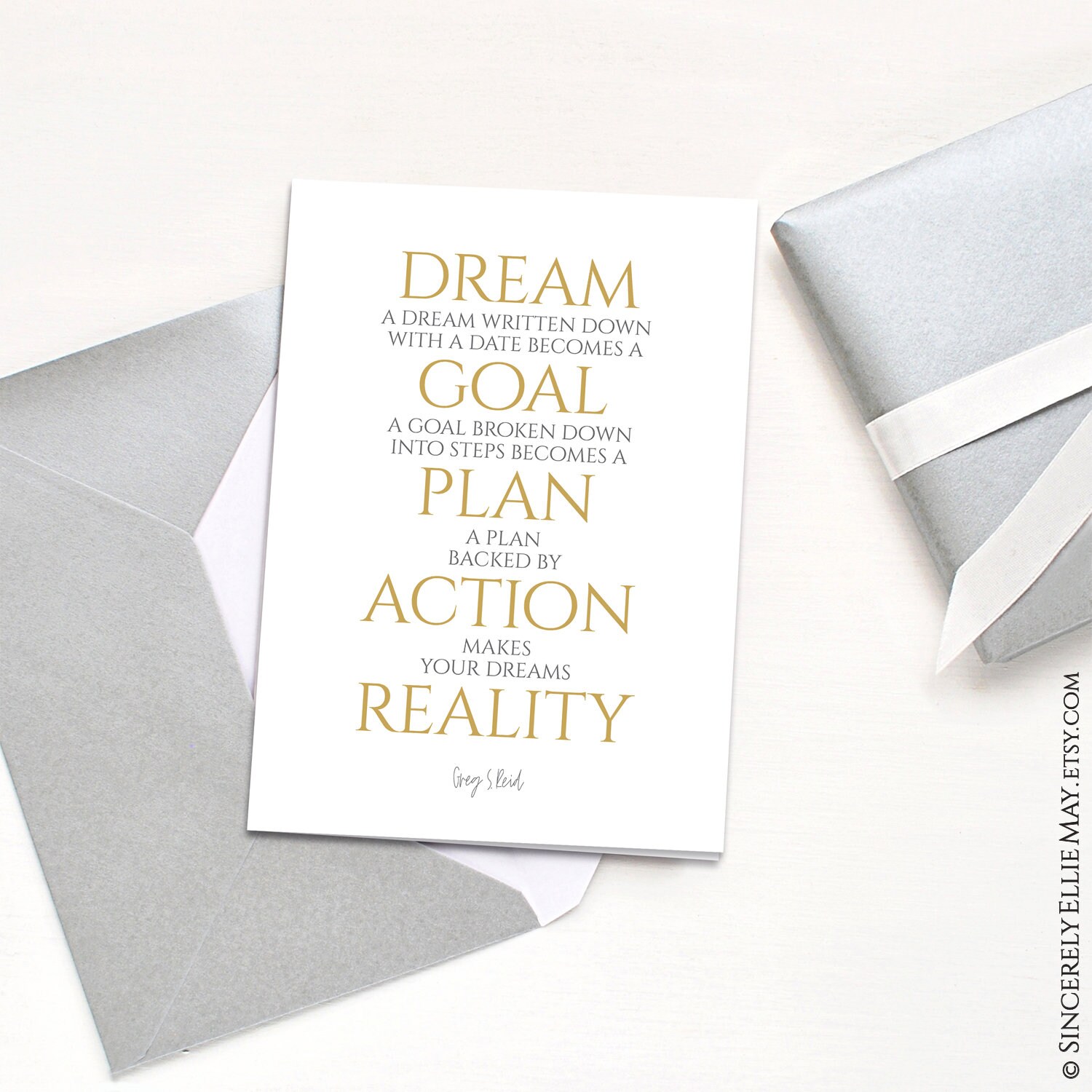 Dream Goal Plan Action Reality Greg S. Reid Motivational Etsy