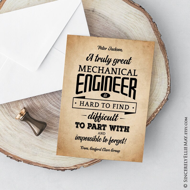 Mechanical Engineer Gifts Custom Names Appreciation Quote Etsy Australia