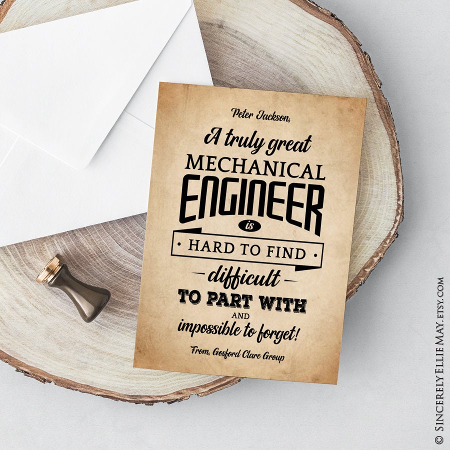 Mechanical Engineer Gifts Custom Names Appreciation Quote Etsy Australia
