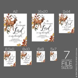 Fall Christian Decorations Inspirational Scripture Deer Forest Wall Art ...