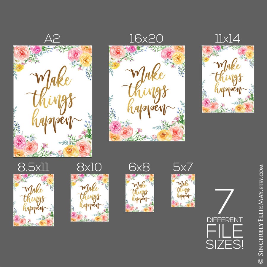 Make Things Happen, Office Wall Art Motivational Quotes Gold Decor  Printable for Business Women, Working Mom, Home Office YOU PRINT 40431 -  Etsy