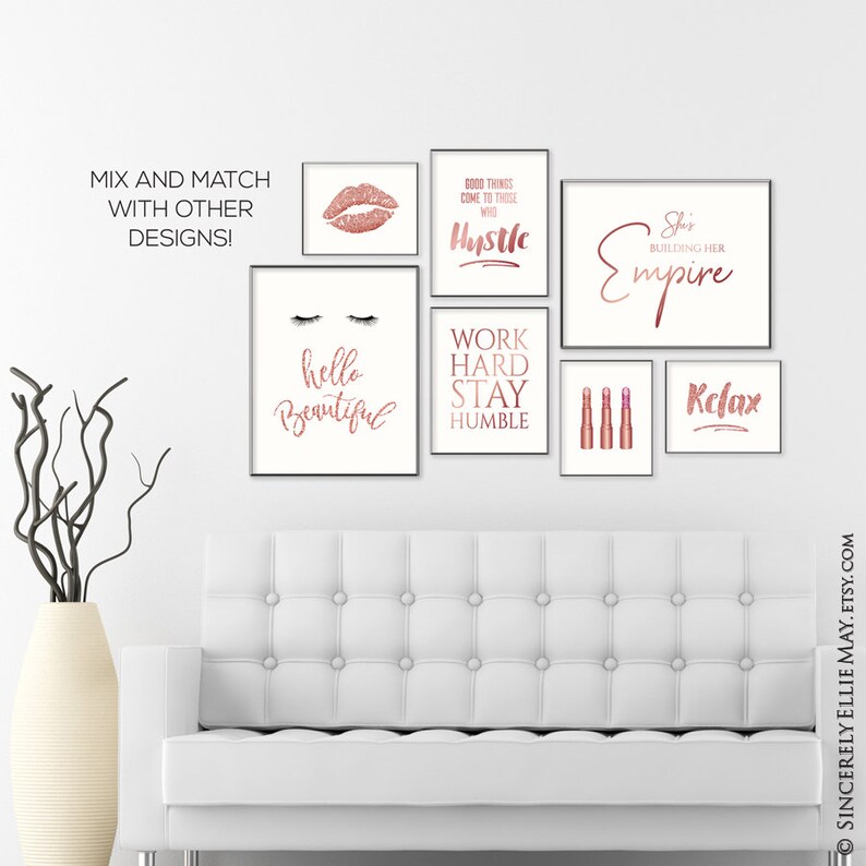 Rose Gold Lips Wall Art Beautiful Luscious Lips Makeup Etsy Australia