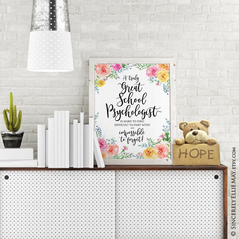 School Psychologist Appreciation Gifts Psychology Wall Art Etsy Australia