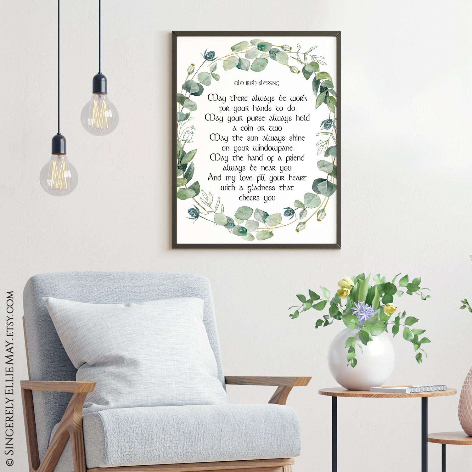 Irish Blessing St Patricks Day Decor Eucalyptus Wreath Wall | Etsy