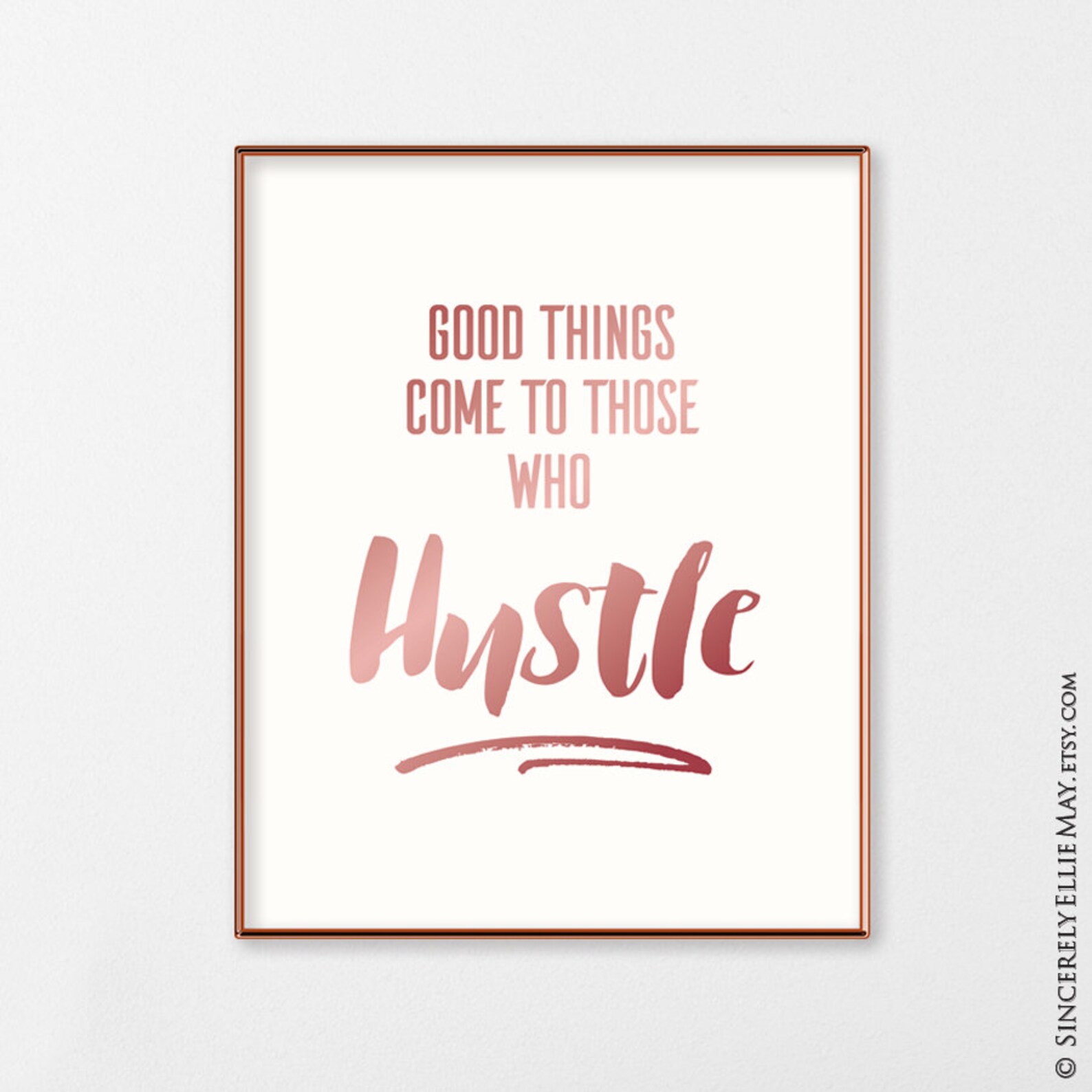 Rose Gold Office Wall Art Good Things Come to Those Who Etsy