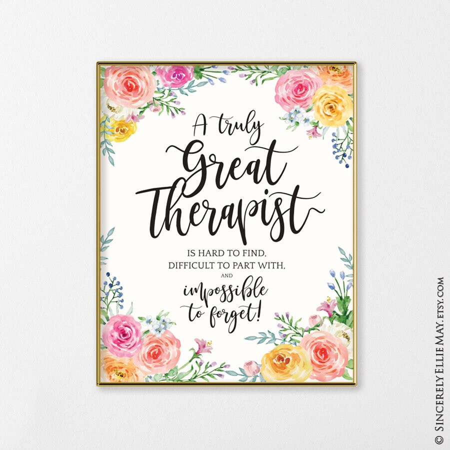 Thank You Therapist Gift Beautiful Appreciation Quote Office Etsy