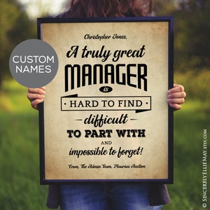 Verkoop of kantoor Mannelijke Manager Geschenken Kunst aan de muur en kaart Afdrukbaar - Aangepaste Baas Man Waardering Quote, Cadeau voor Hem U PRINT 40730