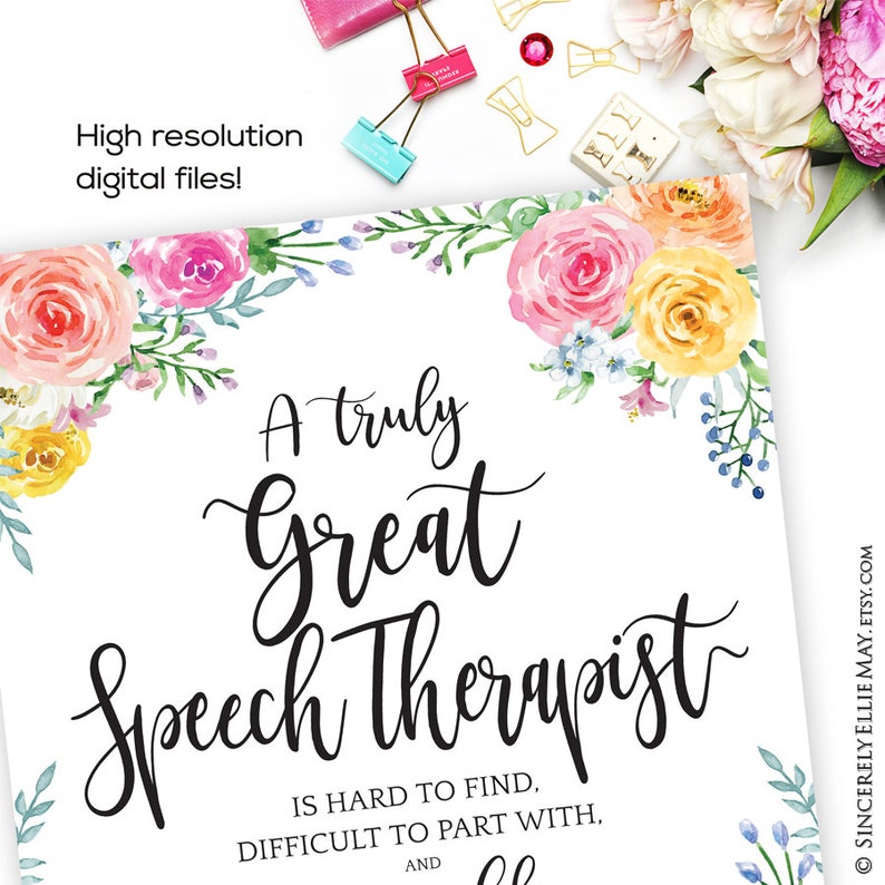 Speech Therapy Gifts Wall Art Appreciation for Speech Etsy Australia