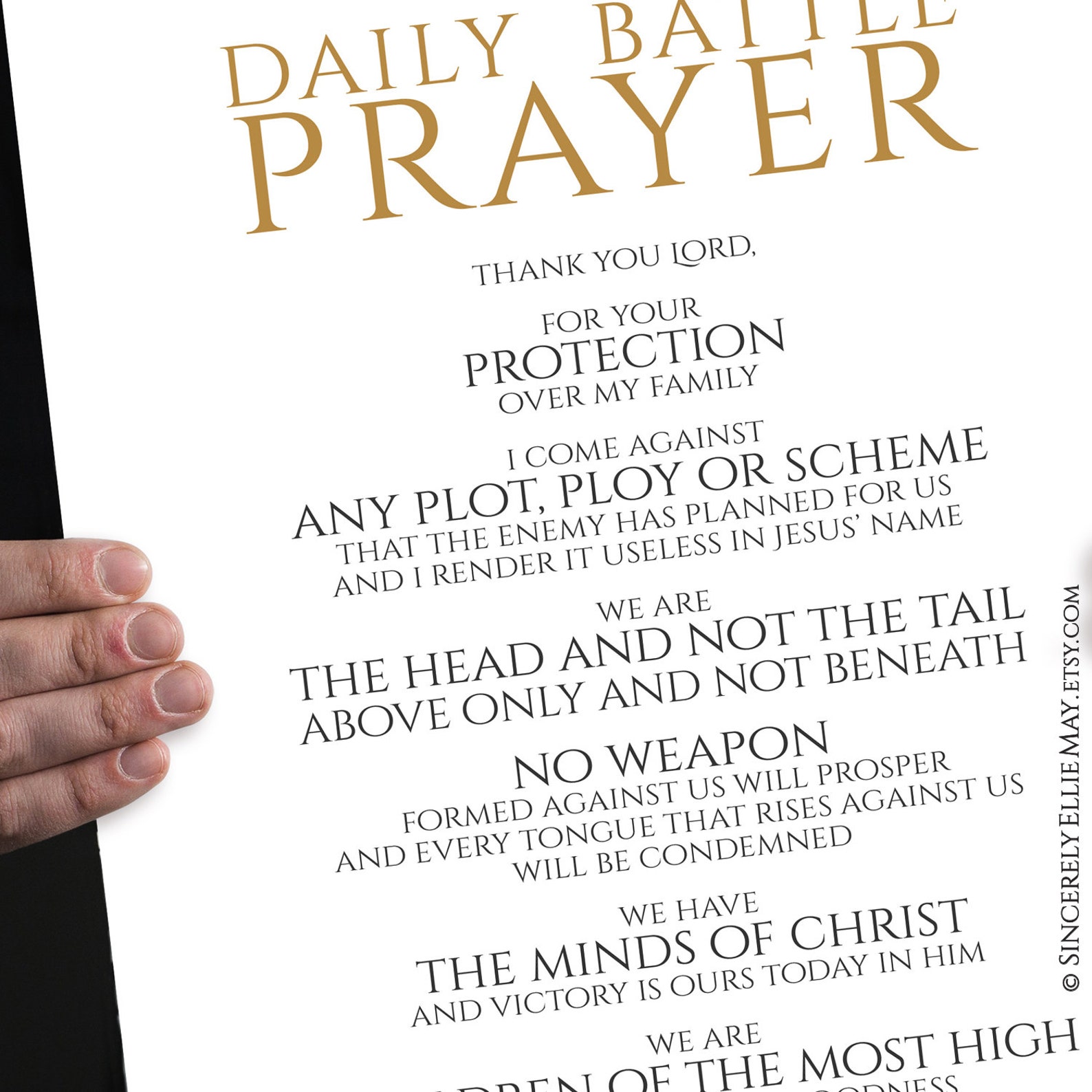 Spiritual Warfare Prayer Religious Wall Art on Seeking - Etsy