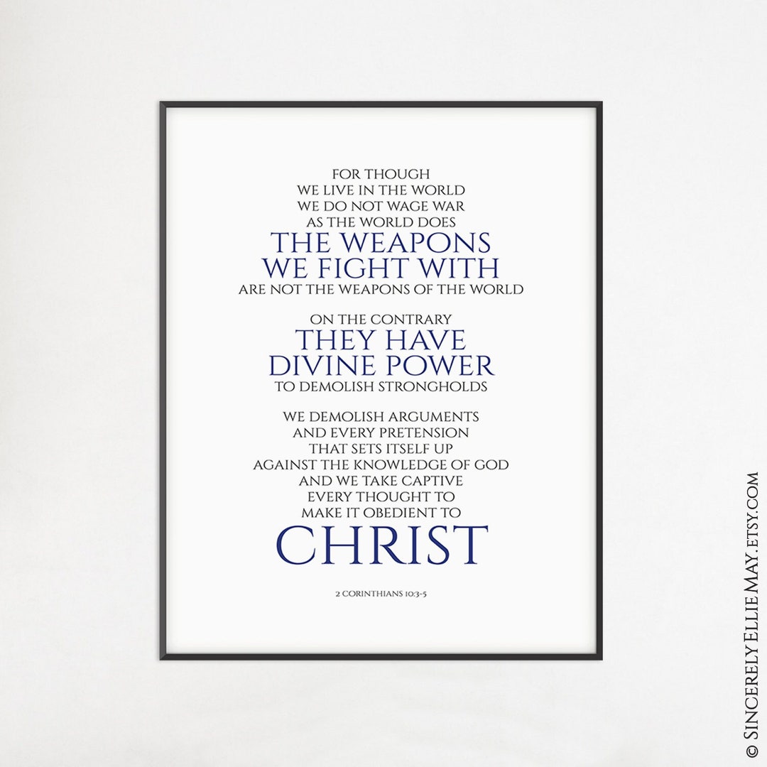 2 Corinthians 10:3-5 Scripture Verse Wall Art (digital Download) - Etsy