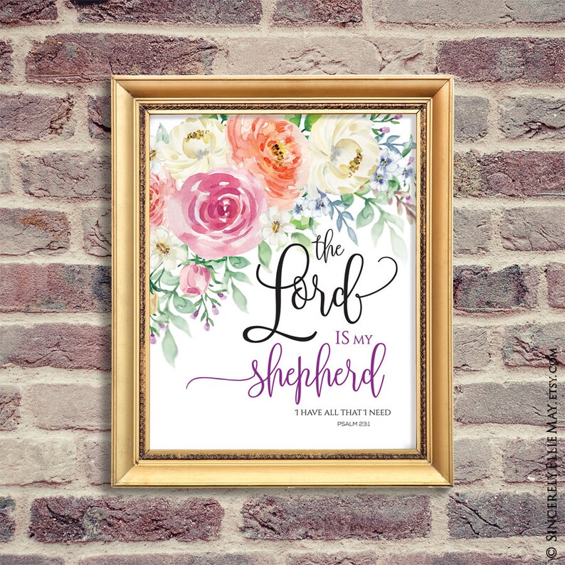 The Lord is My Shepherd Psalm 23 Wall Art Nursery Christian - Etsy