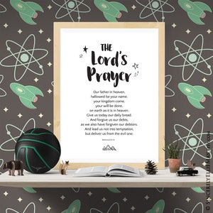 The Lords Prayer Printable for Young Boys Christian Wall Art is Perfect ...
