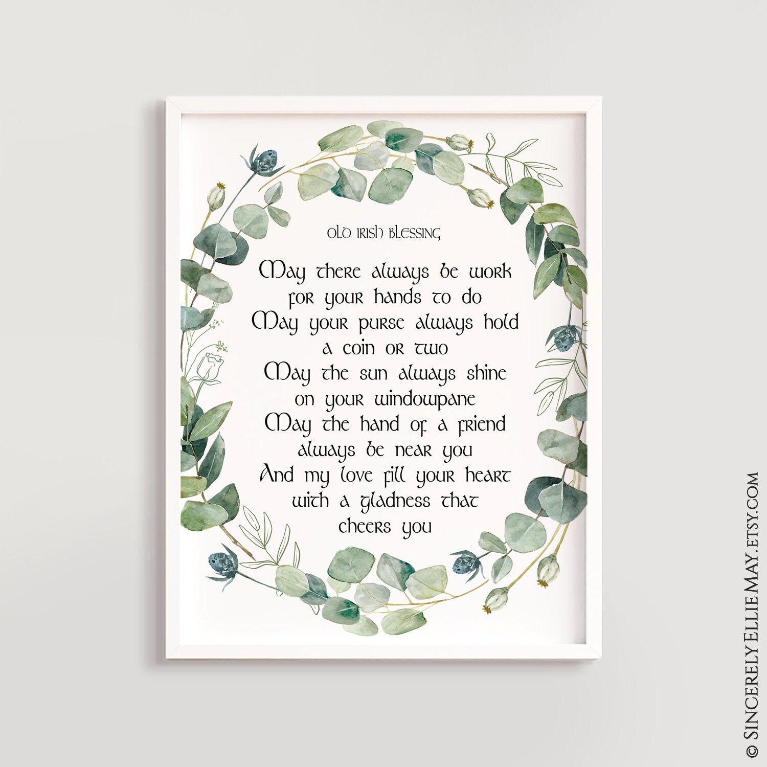 Irish Blessing St Patricks Day Decor Eucalyptus Wreath Wall | Etsy