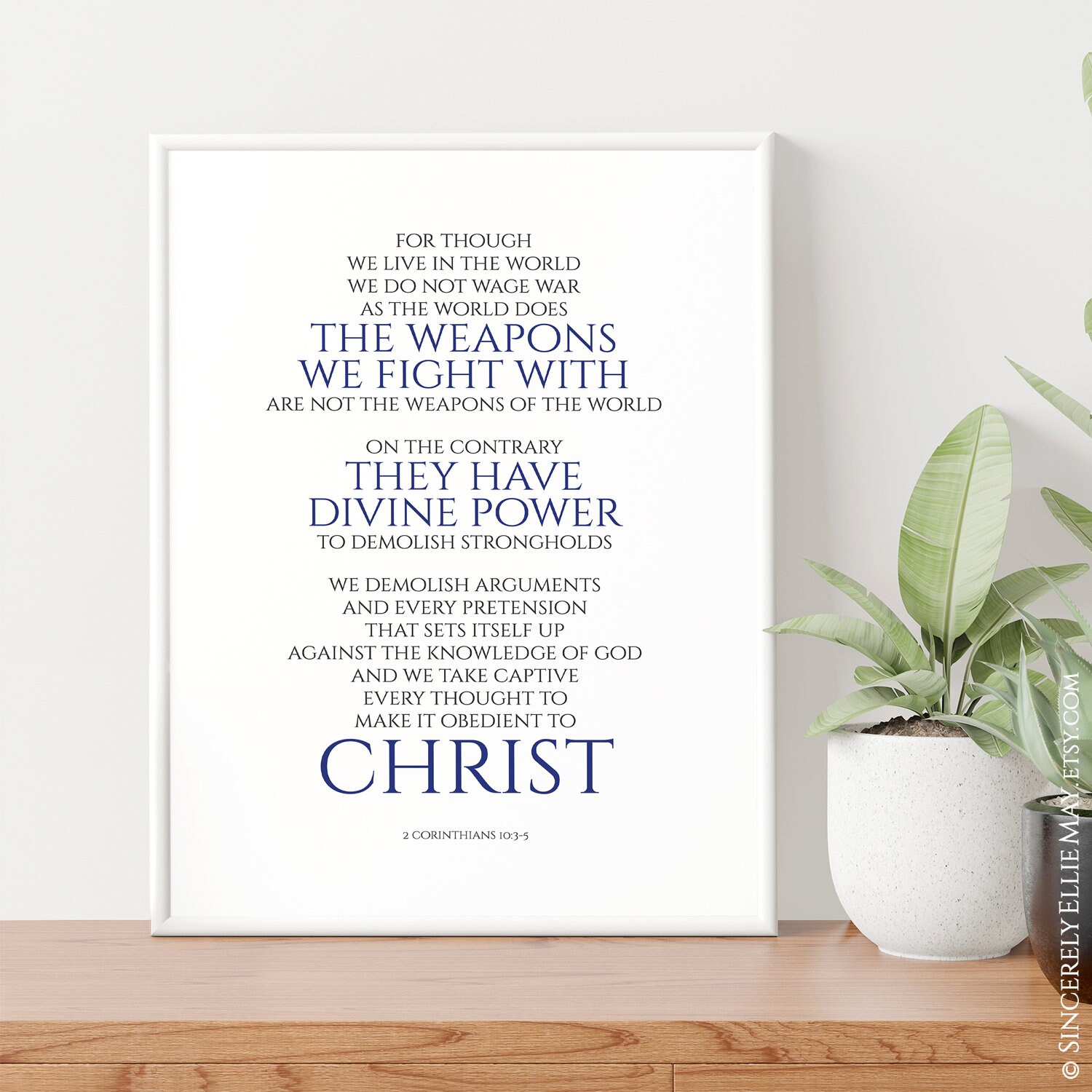 2 Corinthians 10:3-5 Scripture Verse Wall Art (digital Download) - Etsy