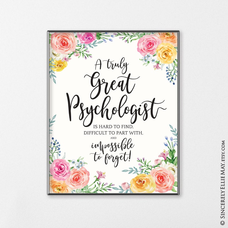 Psychology Gifts School Psychologist Appreciation Printable Etsy