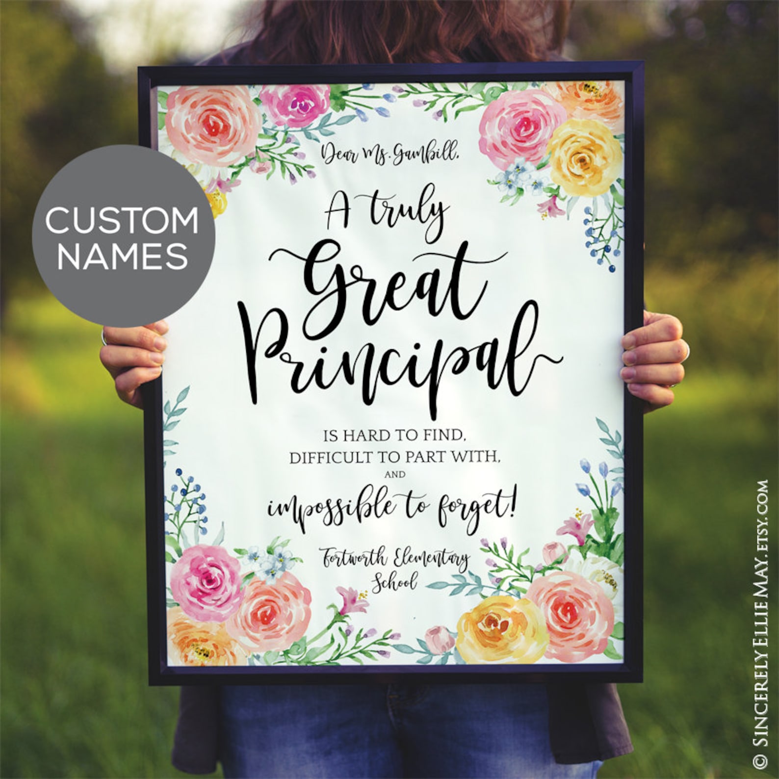 Principal Retirement Gifts Custom Appreciation Sign - Etsy Australia