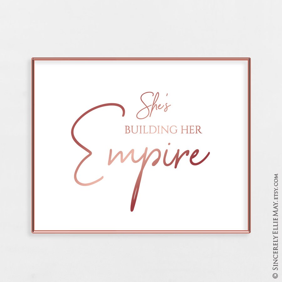 Rose Gold Office Decor Printables She's Building Her | Etsy