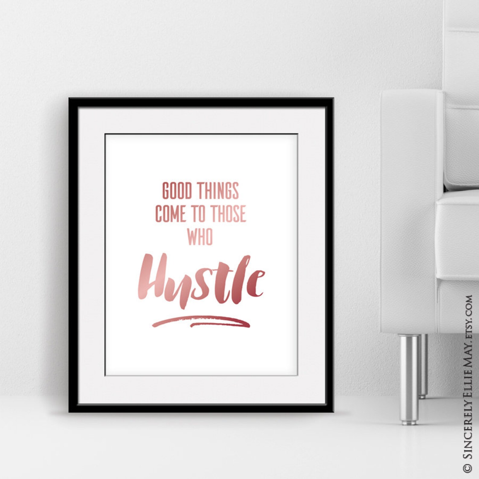 Rose Gold Office Wall Art Good Things Come to Those Who Etsy