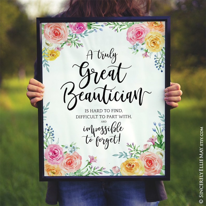 Beautician Gifts Beauty Salon Decor Inspirational Quote Wall Etsy