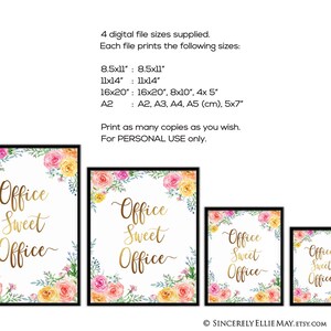 Gold Office Decor, Office Sweet Office Quote YOU PRINT Poster Sign, Gifts for Working Moms, Entrepreneurs or Hang in Home Office 40257 image 8