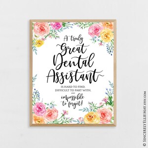 Presentes para assistentes dentais - Arte de parede de agradecimento para assistentes dentais e cartões de presente para impressão, ótimo como um presente de agradecimento VOCÊ IMPRIMIR 40506