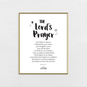 The Lords Prayer Printable for Young Boys Christian Wall Art is Perfect ...