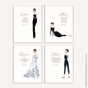Home Theater Decor Gifts, Audrey Hepburn Wall Art, Strong Woman Printable - Vintage Hollywood Old Movie Stars Posters YOU PRINT 41164