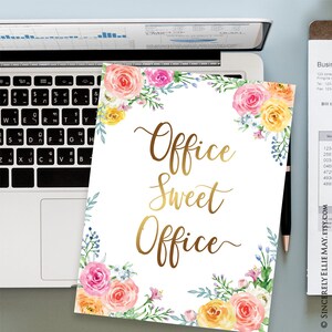 Gold Office Decor, Office Sweet Office Quote YOU PRINT Poster Sign, Gifts for Working Moms, Entrepreneurs or Hang in Home Office 40257 image 4