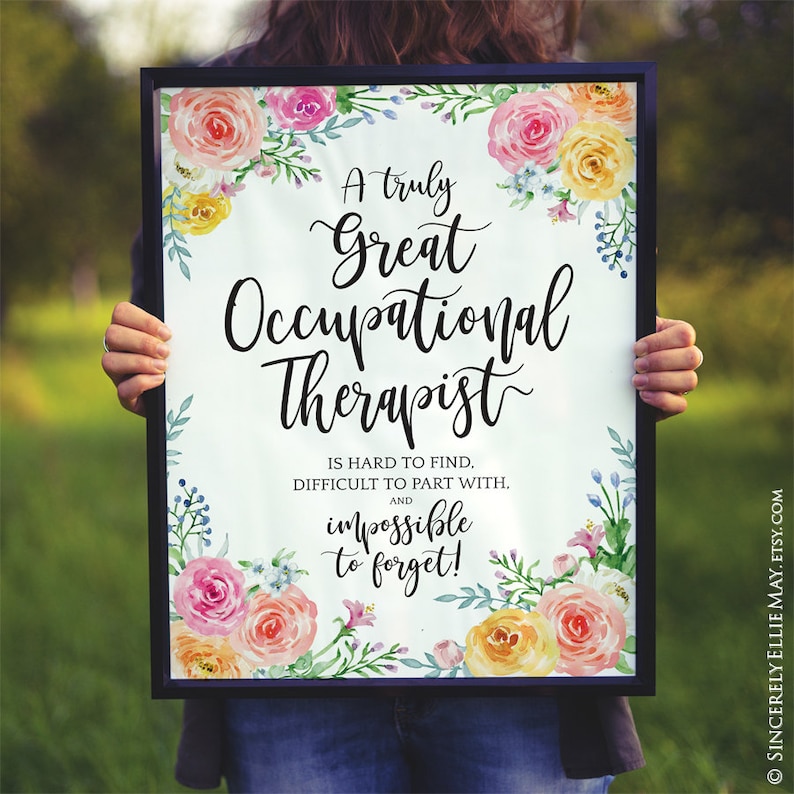 Occupational Therapy Gifts Therapists Appreciation Wall Art Etsy