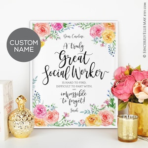 Social Worker Customized Appreciation Gifts - Social Work Office Wall Art Personalization, great as Thank You Gift YOU PRINT 40351