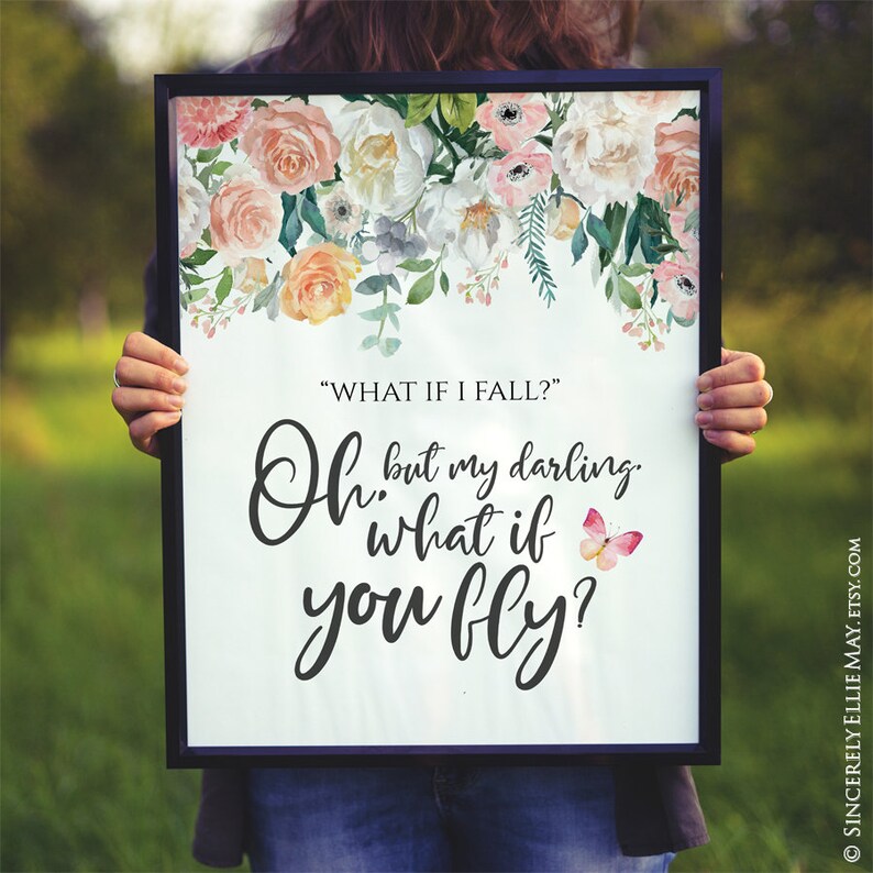 What If I Fall Motivational Winnie The Pooh Quotes Wall Art Etsy