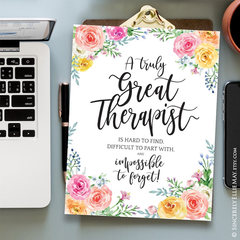Thank You Therapist Gift Beautiful Appreciation Quote Office Etsy