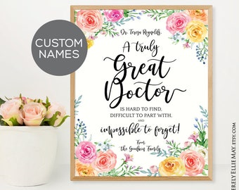 Doctor Gifts Personalized, Appreciation Printable for Female Doctor - great as Clinic Office Wall Art Decor YOU PRINT 40704