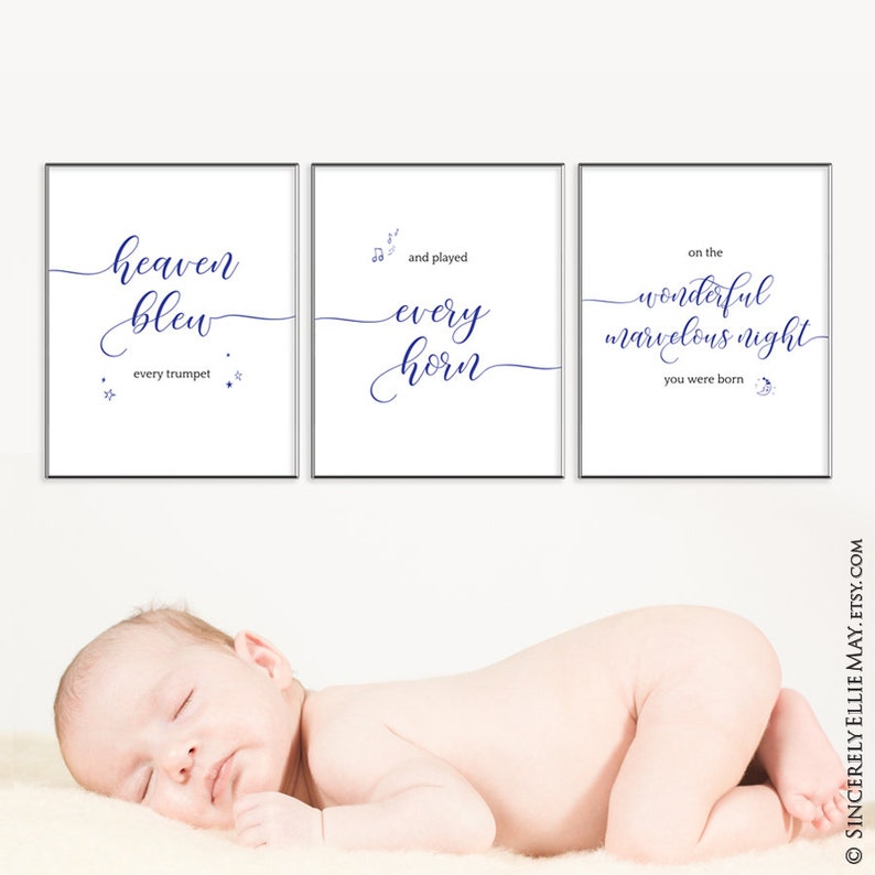 Navy Blue Newborn Baby Boy Nursery Wall Art Poster Gift Etsy Australia
