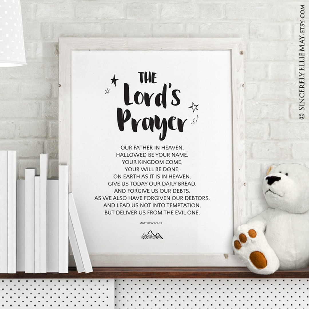 The Lords Prayer for Boys Printable - Christian Wall Art Decor is ...