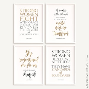 Strong Women Gift, Inspirational Quotes, Home Office Wall Art Decor For Women, Teen Girl Bedroom, Living Room Printable YOU PRINT 40810