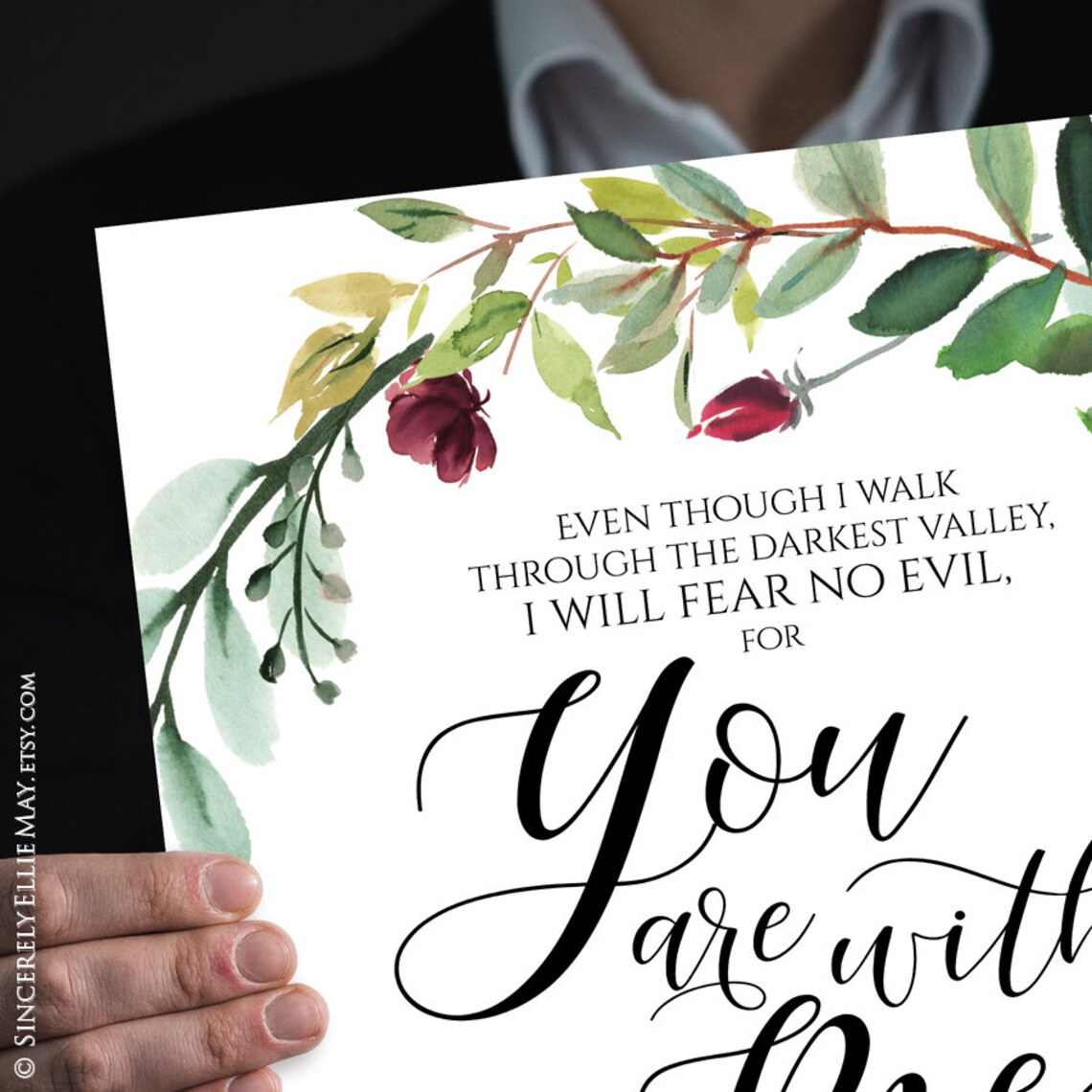 Psalm 23:4 Printable Christian Wall Art Sign - You Are With Me - Large ...