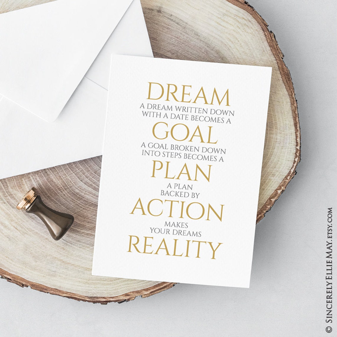 Dream Goal Plan Action Reality Motivational Quotes Etsy