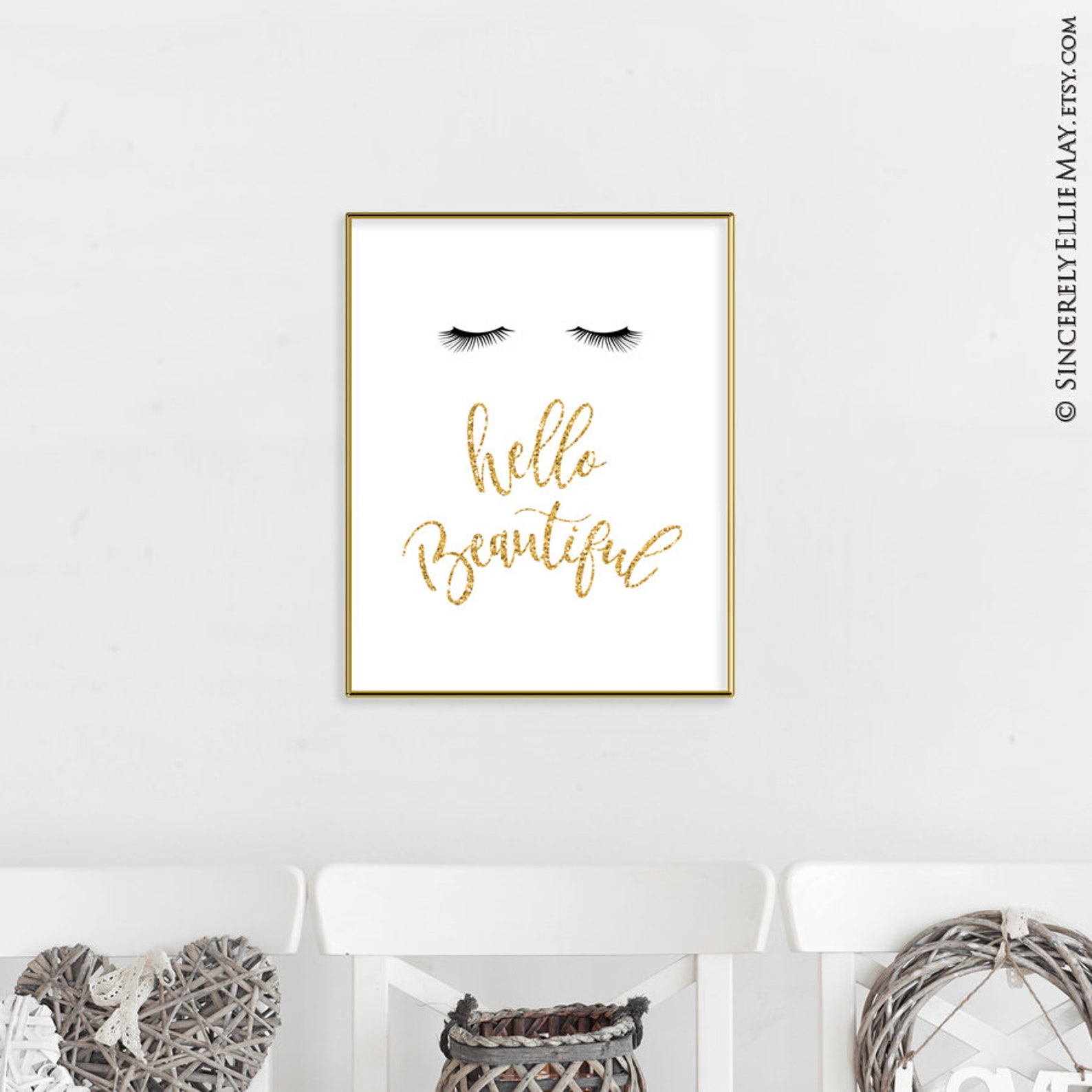 Hello Beautiful Sign Wall Art Glamour Quote Print Perfect Etsy Australia