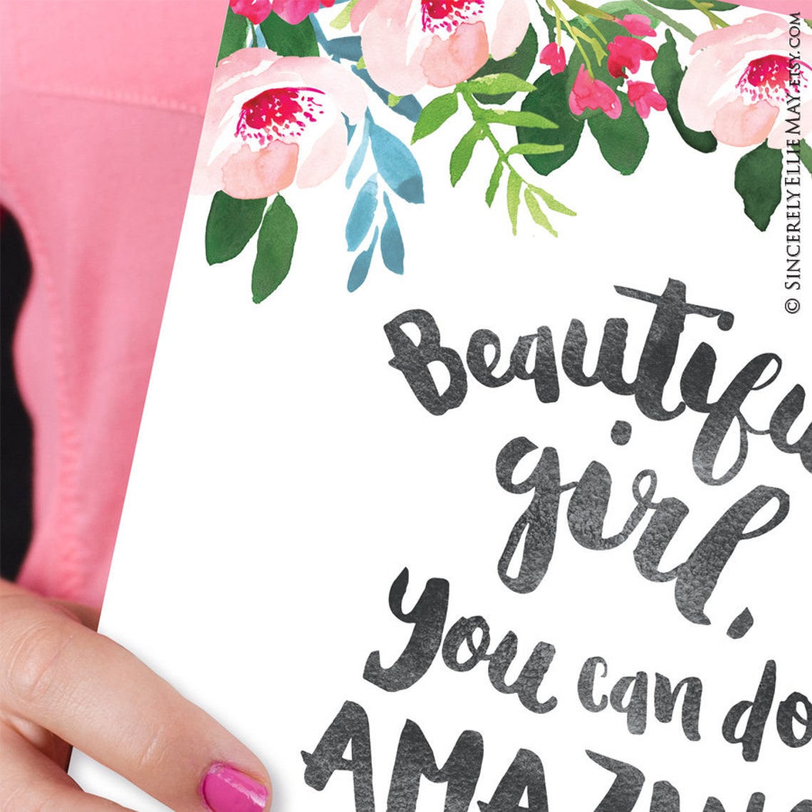 Baby Girl Quote Wall Art Beautiful Girl You Can Do Amazing Etsy Australia