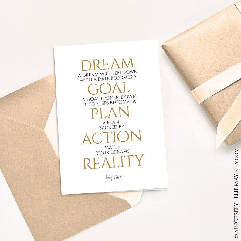 Dream Goal Plan Action Reality Greg S. Reid Motivational Etsy