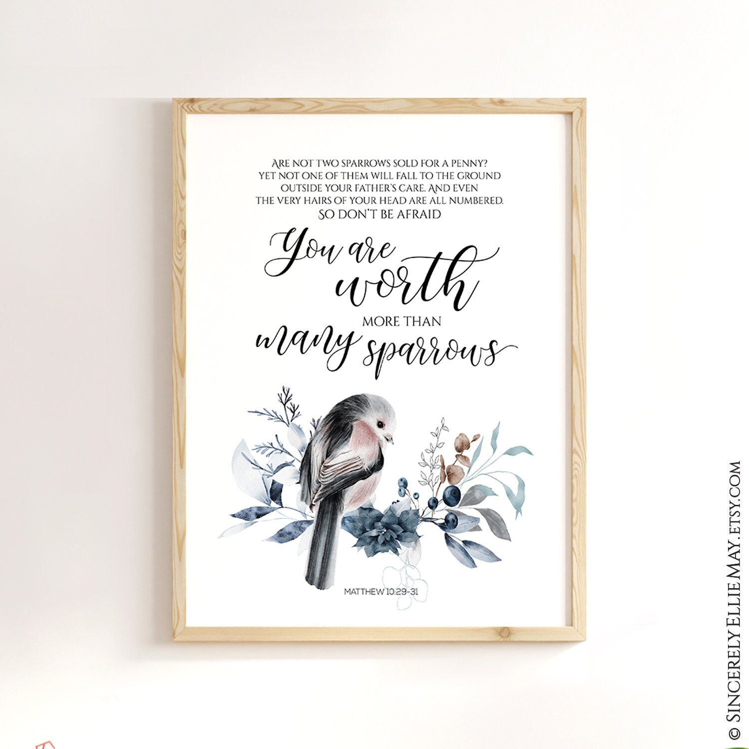 Bird Sparrow Bible Verse Who I Am in Christ Scripture Etsy Australia