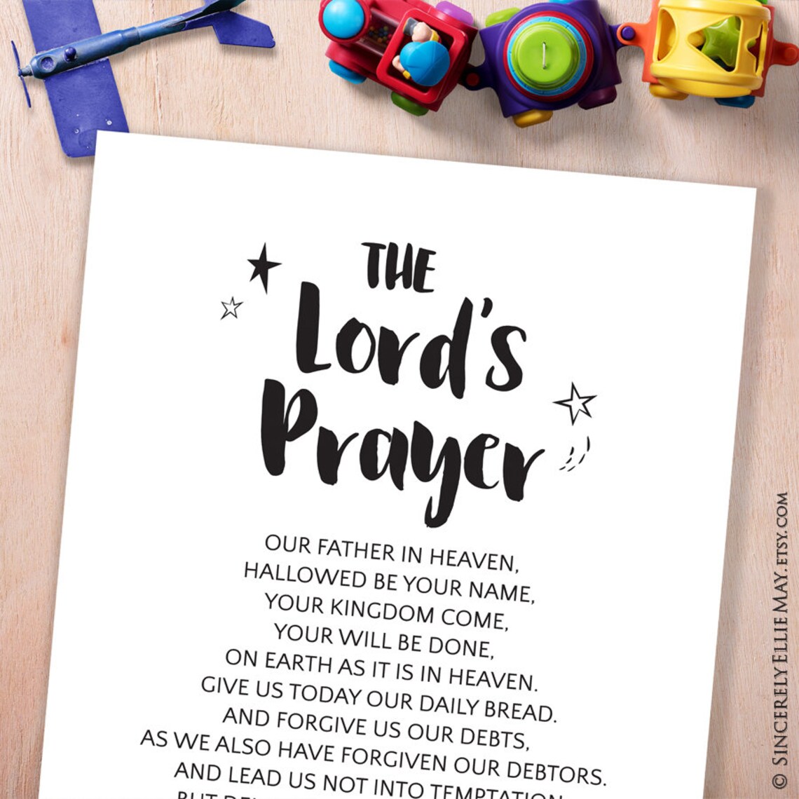 The Lords Prayer For Boys Printable Christian Wall Art Decor | Etsy