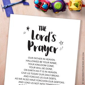 The Lords Prayer for Boys Printable Christian Wall Art Decor is Perfect ...