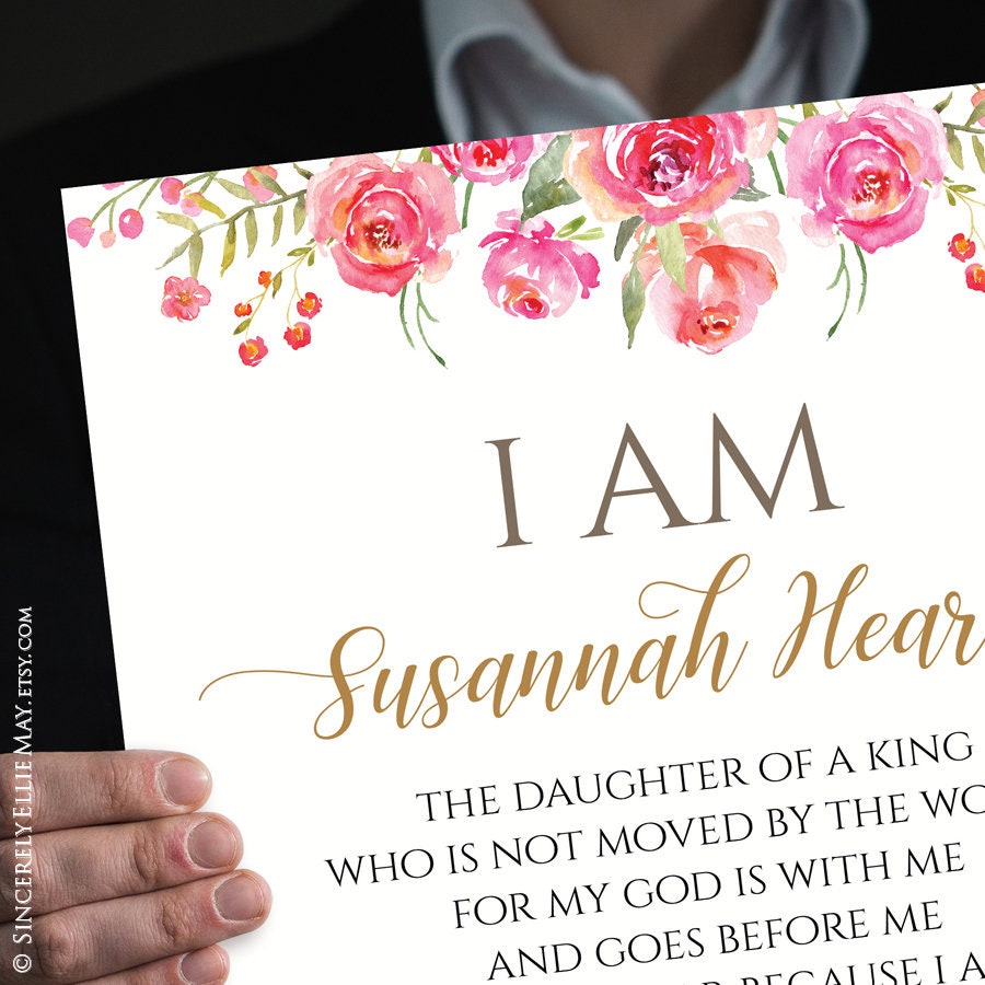 Dedication Girl Custom Wall Art Gift Daughter Of A King | Etsy